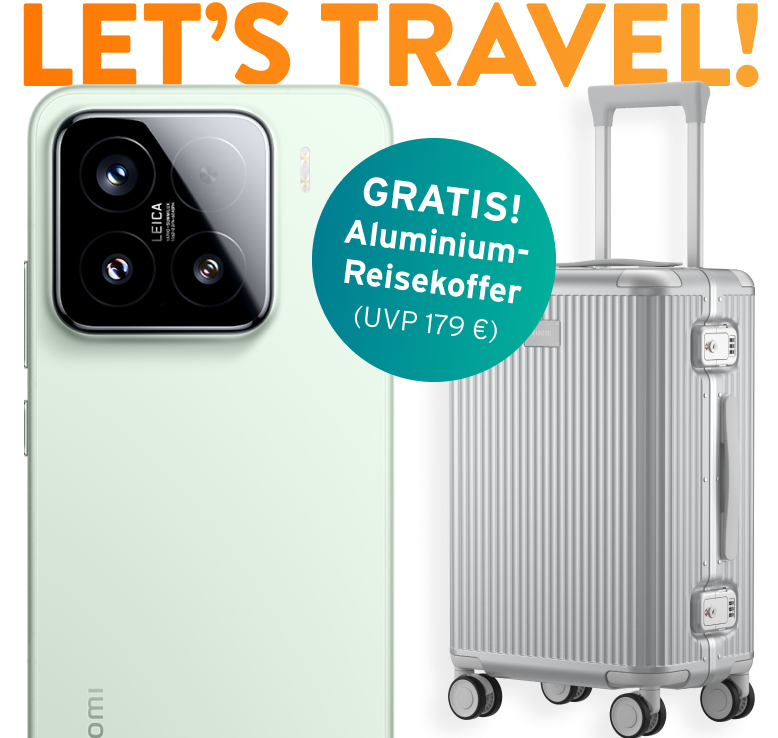 Let's travel Xiaomi 15 mit gratis Reisekoffer (149 Euro UVP)